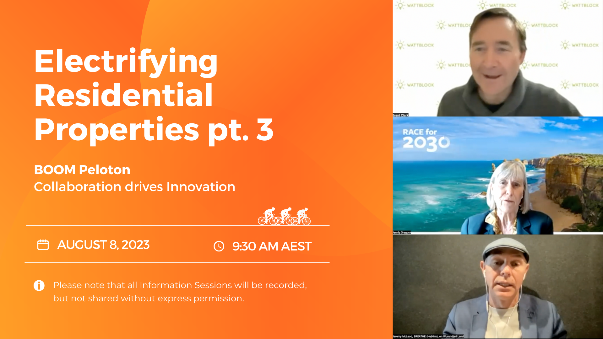 BOOM! Power Peloton: Electrifying Residential Properties Pt.3 - Tuesday, 8 August 2023