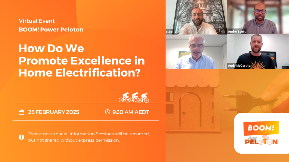 BOOM! Power Peloton Event: How Do We Promote Excellence in Home Electrification?