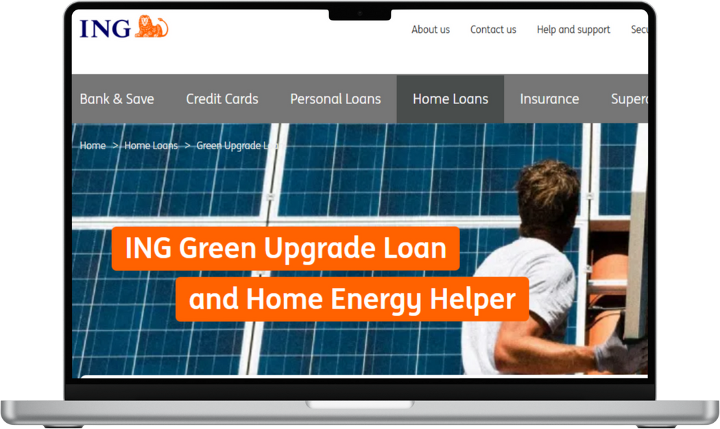 Visual of ING Green Upgrade Loan and Home Energy Helper Visual of ING Green Upgrade Loan and Home Energy Helper