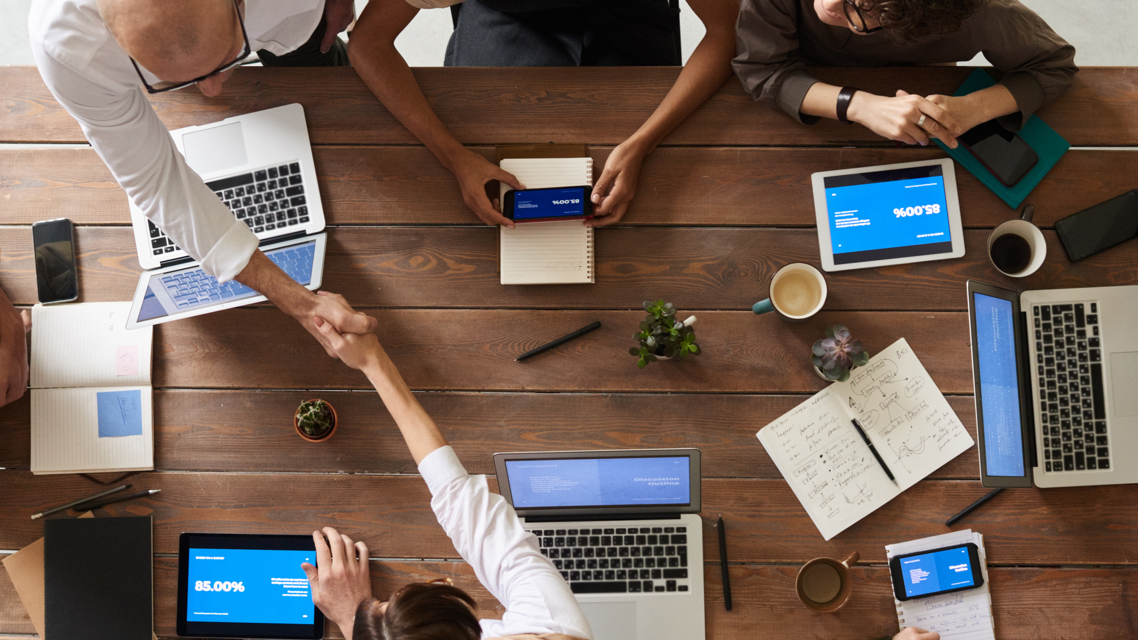 Team working together at a startup