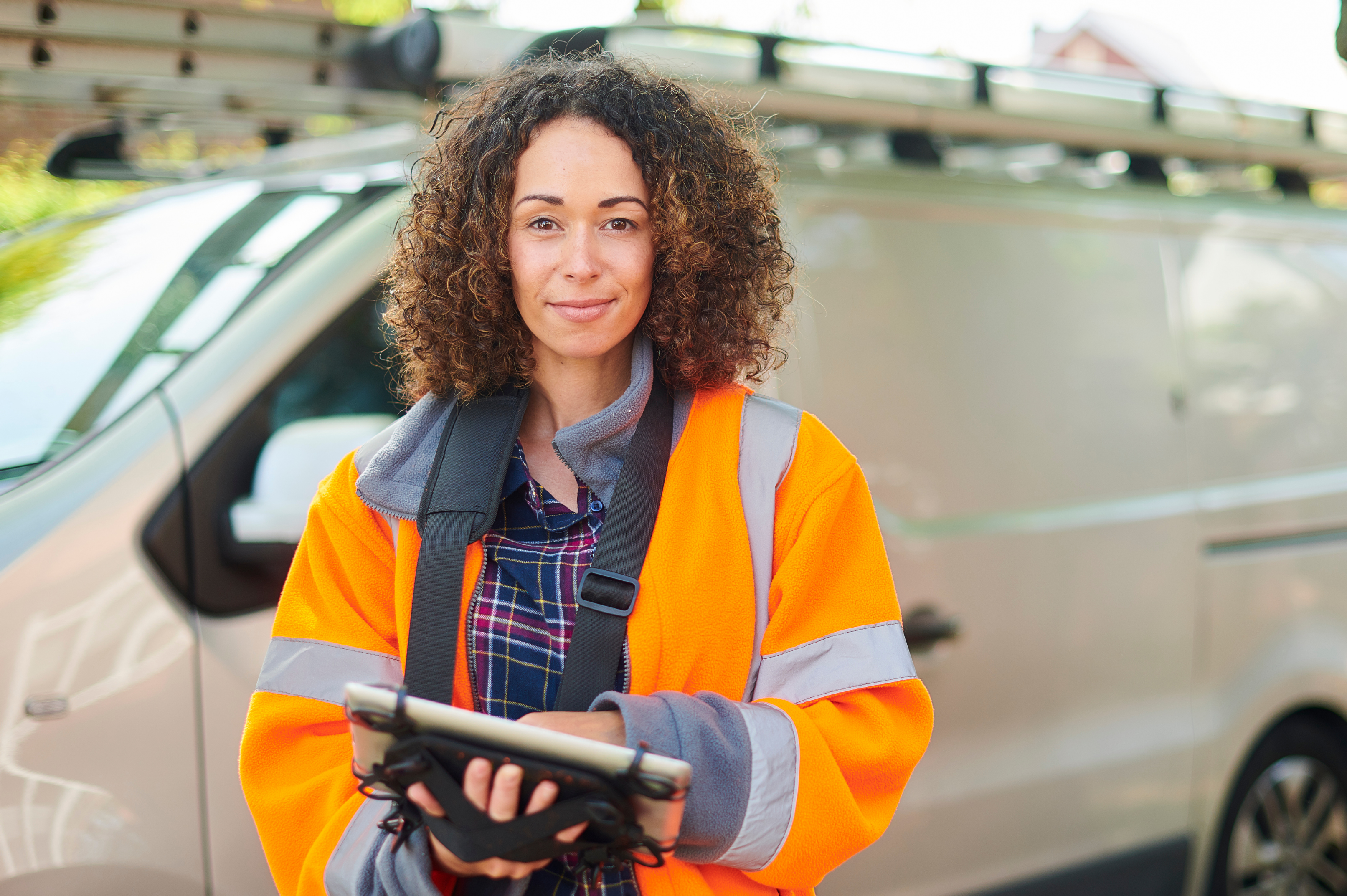 Smiling trustworthy tradesperson
